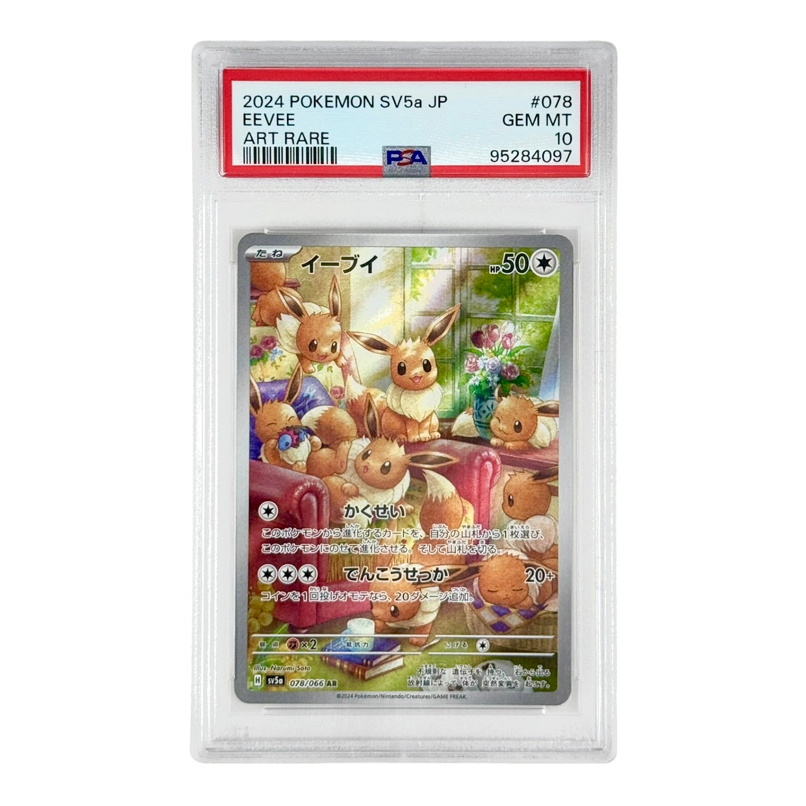 Eevee 2024 Pokemon Japanese Sv5a #078 AR PSA 10 – Yamacardo