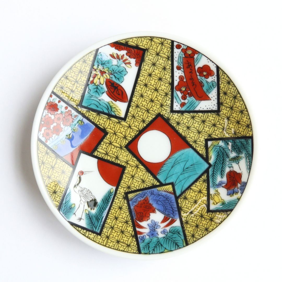 九谷焼 豆皿 花かるた – 47 TREASURE