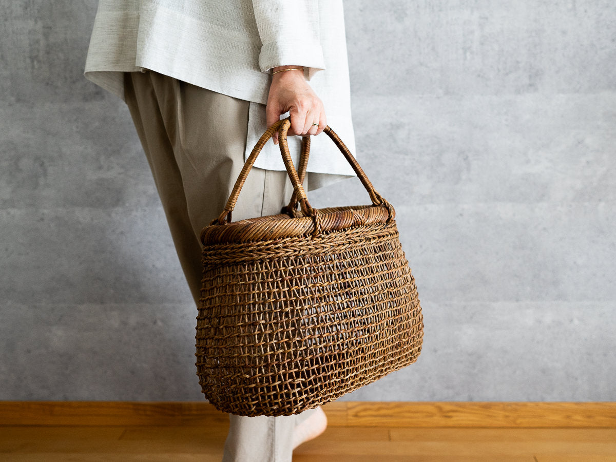 あけび蔓の特製すかし編み手提げ – 市川籠店 | 1basketry