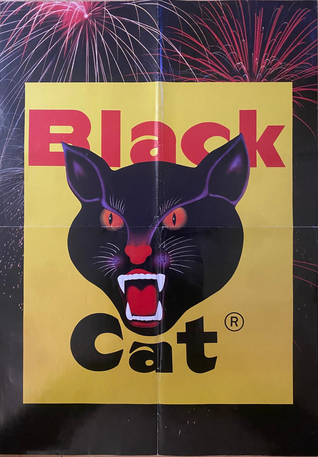 Black Cat Fireworks advertising poster – Grafix Gallery. Curated