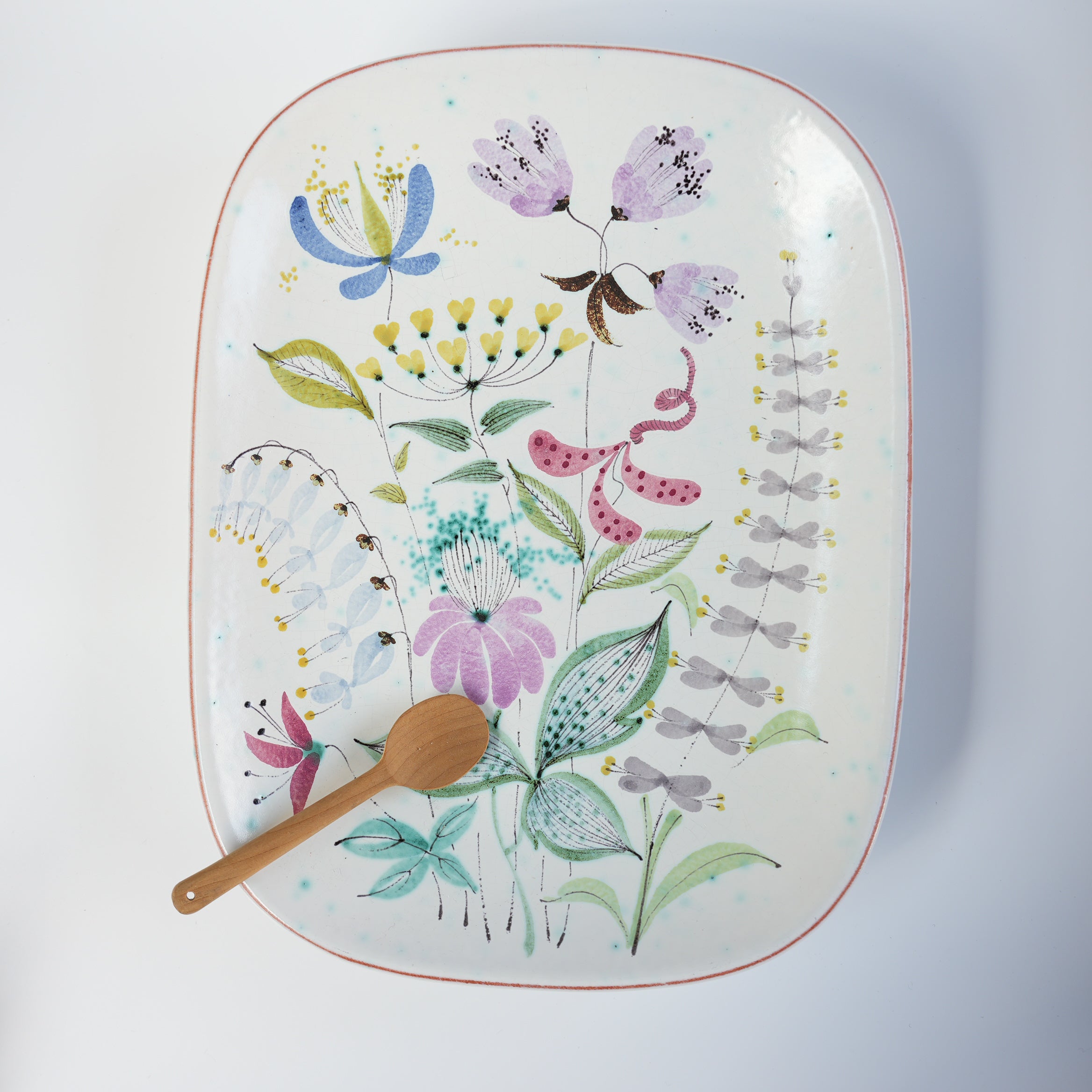 スティグ・リンドベリ Gスタジオ ファイアンス焼きの大きな飾り皿