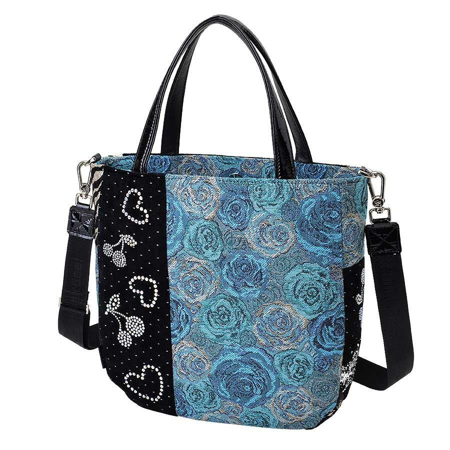 ネバーエンディングブルーローズ トートバッグ（2ウェイタイプ