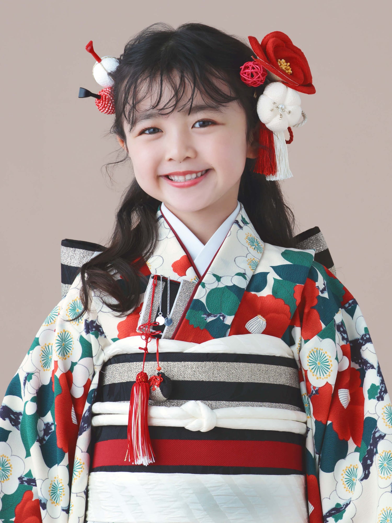 S0701 梅椿 / ベージュ | 七五三着物レンタル | tententen – tententen