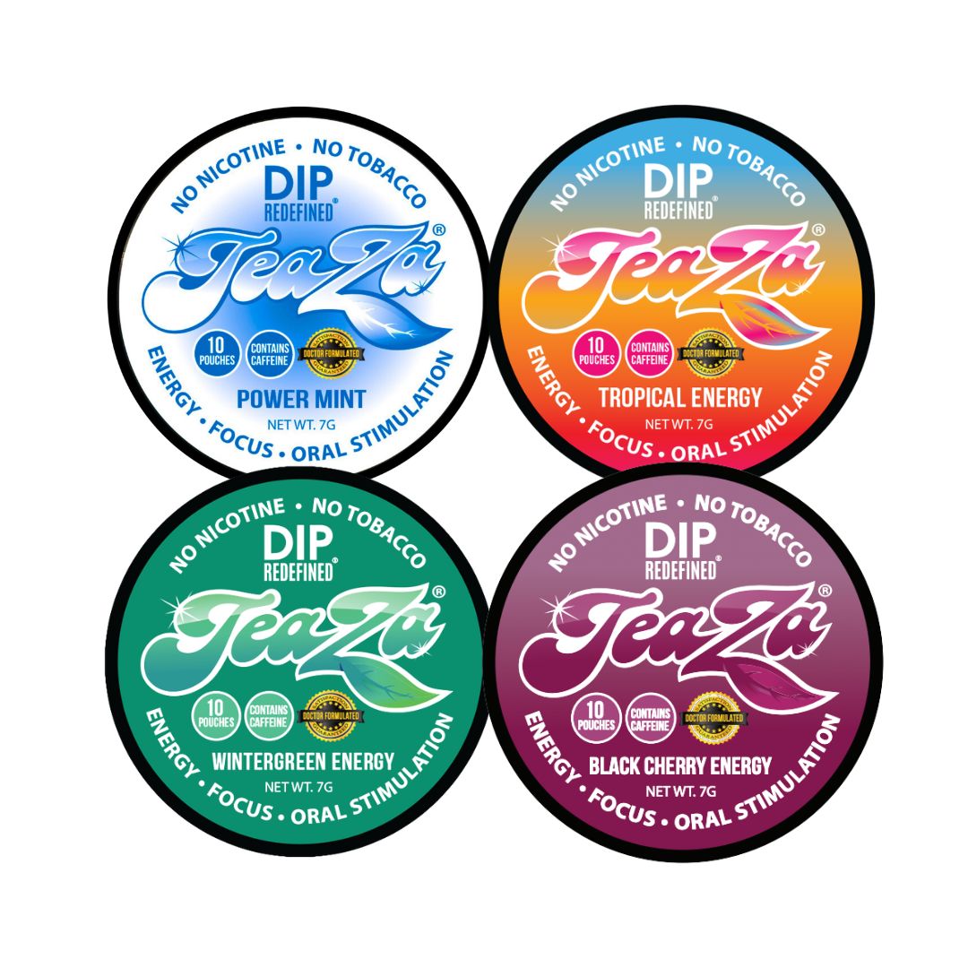 TeaZa® Energy Puck Combo - Nicotine Free Herbal Pouches - Teaza Energy