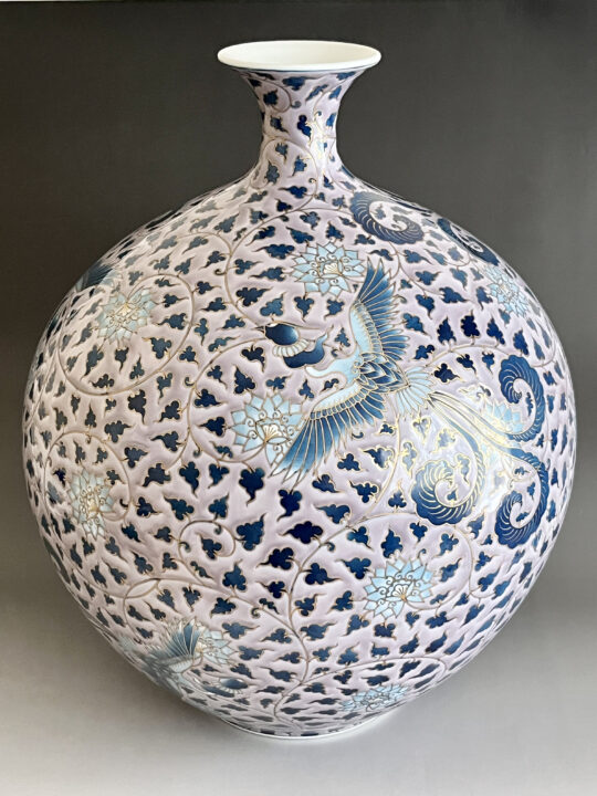 インテリア フラワーベース・花器（日本工芸会正会員 寺本 守 焼〆彩泥