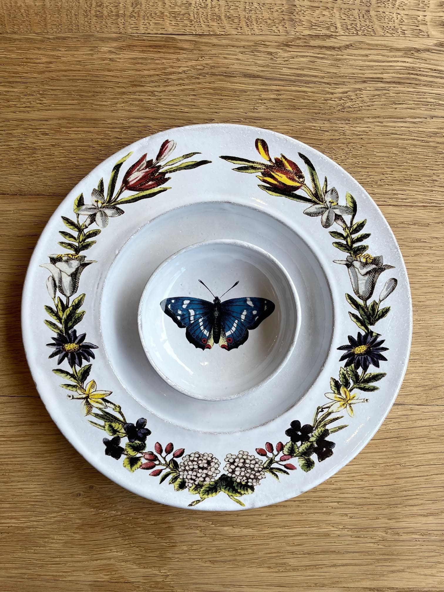 John Derian 青い蝶のディッシュ 9.2cm - 陶夢