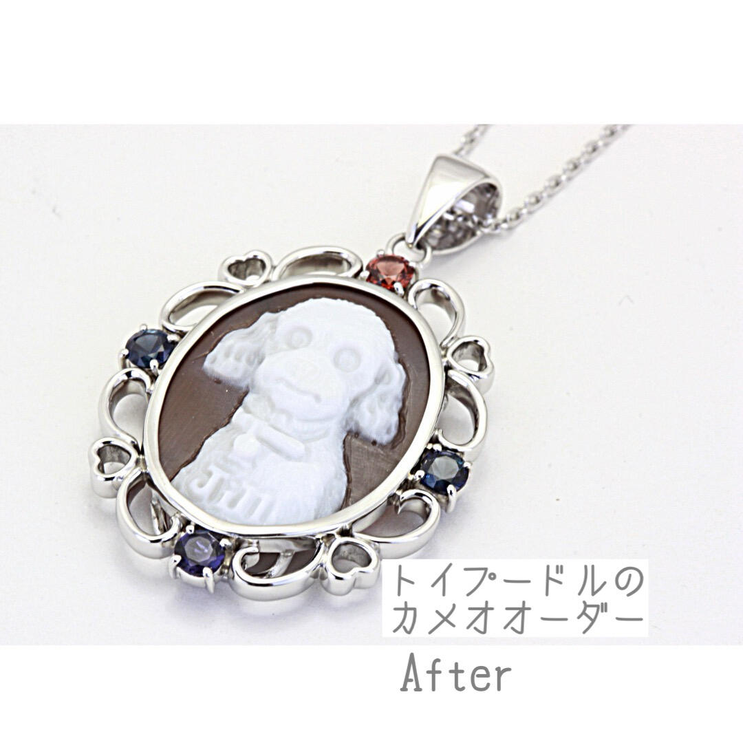 トイプードルJillちゃんのオーダーカメオペンダント - 茨城県桜川市