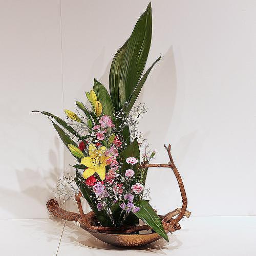 楽天市場】信楽焼 水盤 窯肌 ぼかし ソリ 丸 13号 生け花 花器 池坊