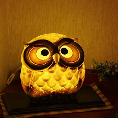楽天市場】信楽焼 光が透ける ふくろう インテリアライト 黄 フクロウ