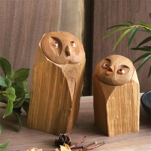 楽天市場】旭川クラフト 早見賢二 ナラの森のフクロウたち 国産