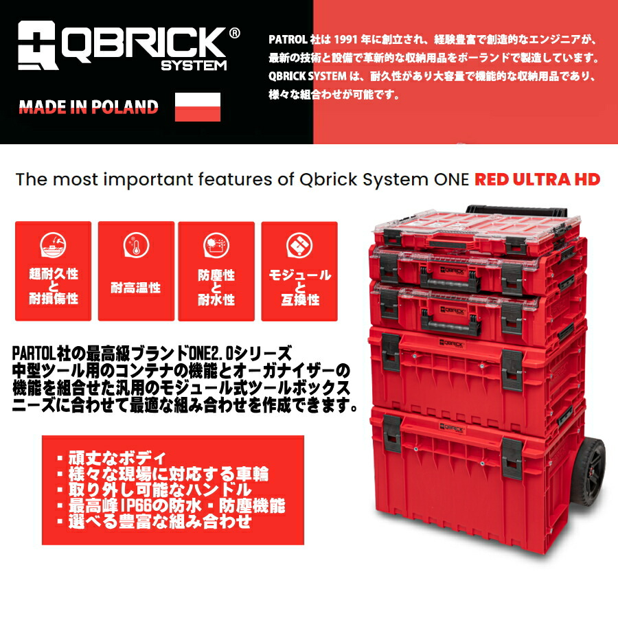 楽天市場】PATROL QBRICK ONE 2.0 ツールボックス 赤 Varioシリーズ S