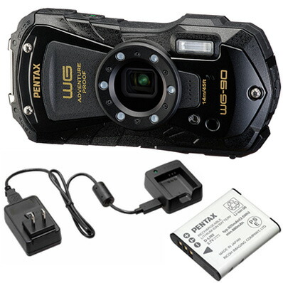 楽天市場】PENTAX ペンタックス WG-90（ブラック）＋バッテリー＋充電