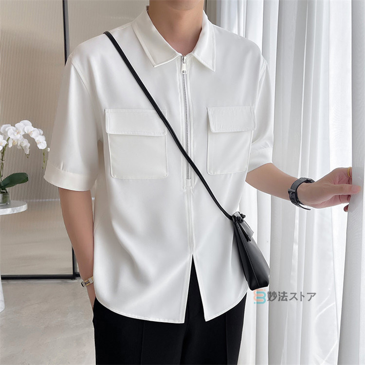 楽天市場】ハーフZIP ジップアップシャツ メンズ プルオーバー ハーフ