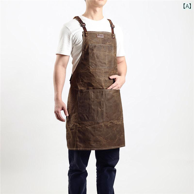 楽天市場】エプロン袖なし 防水 フリーサイズ厚み 革 キャンパス 製品
