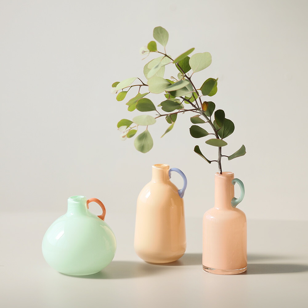 楽天市場】ふっくらとしたフォルム 淡い色 フラワーベース 花瓶