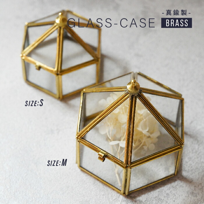 楽天市場】真鍮 ガラスケース ヘキサゴン 立体ふた付き ケース 収納