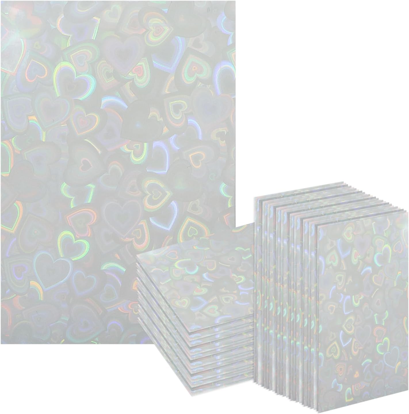 楽天市場】カードスリーブ ホログラム ハート 柄 ホワイト 61x91mm 50