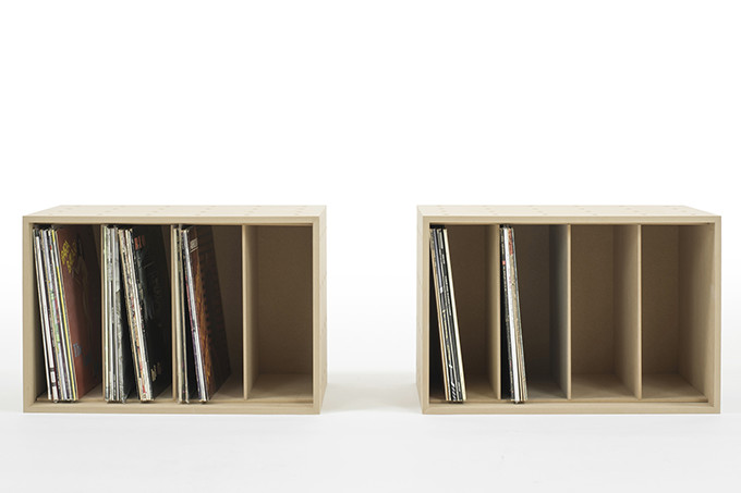 楽天市場】レコード収納ボックス 仕切り付き 木製（レコード棚