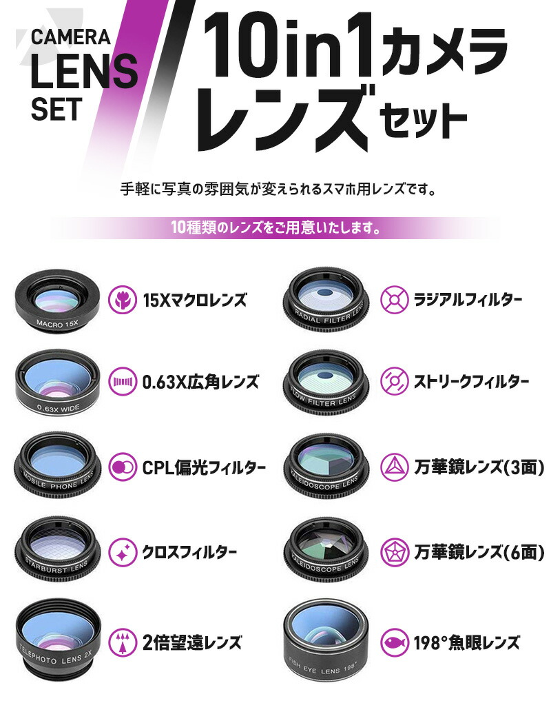 楽天市場】スマホ用レンズ 広角 マクロ カメラレンズ 接写レンズ