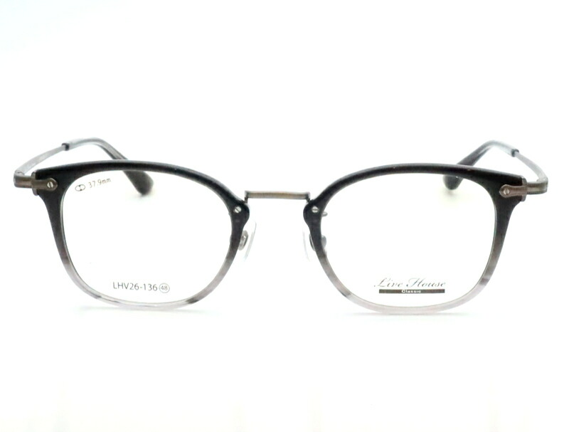 楽天市場】レンズつき クラシカル メガネ LHV26-136 3 グレイハーフ