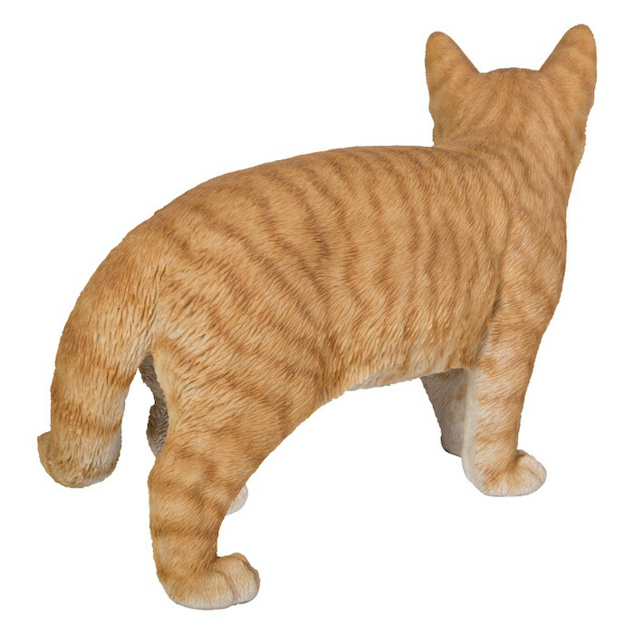 楽天市場】猫 置物 リアルでかわいい おしゃれ 大きい 左向きに立つ茶