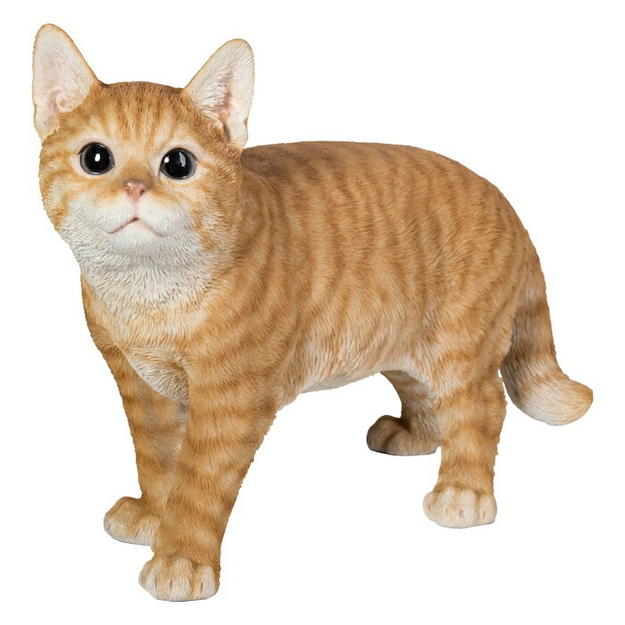 楽天市場】猫 置物 リアルでかわいい おしゃれ 大きい 左向きに立つ茶