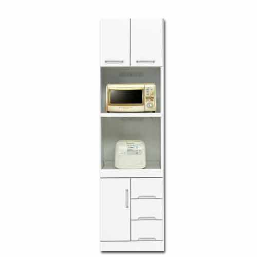 楽天市場】レンジ台 白家具 鏡面 食器棚 レンジボード 日本製 一本立ち