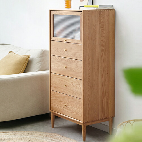 楽天市場】サイドキャビネット 幅60cm オーク材 ナチュラル 無垢材