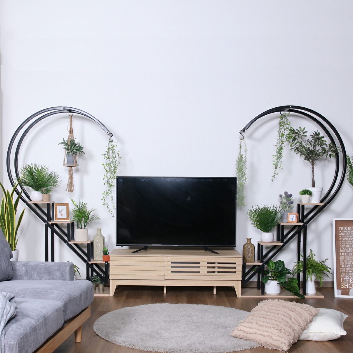 楽天市場】ディスプレイラック ハート型 W950 D350 H1730 飾り棚