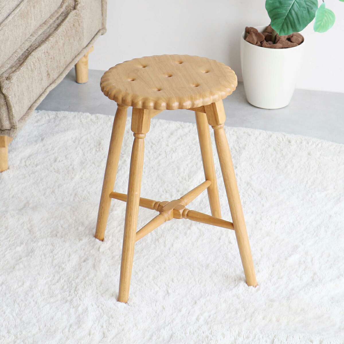 楽天市場】ビスケットスツール W425 D425 H455 チェア いす 椅子 天然