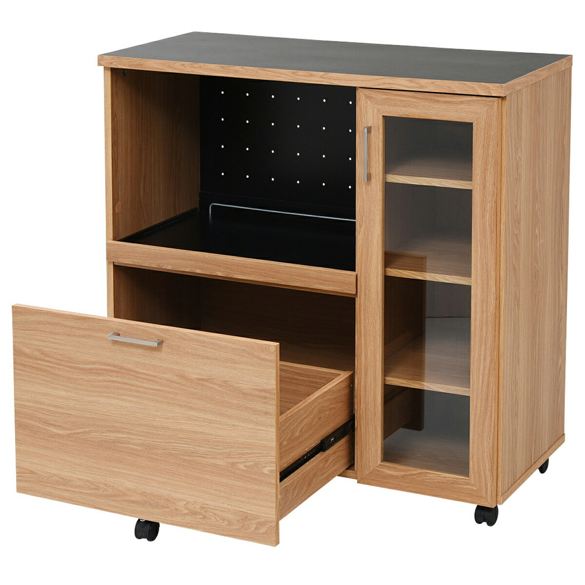 楽天市場】ケイッティオ キッチンカウンター 食器収納付き W900 D415