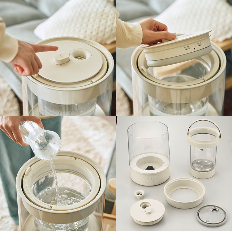 楽天市場】QUADS ガラススチーム加湿器 GLASS グラス 上部給水式 QS549