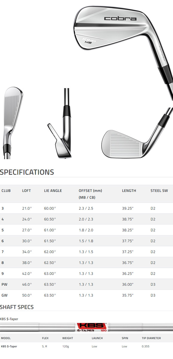 楽天市場】コブラ 2023 KING MB アイアン 左用 #5-PW 6本セット US仕様