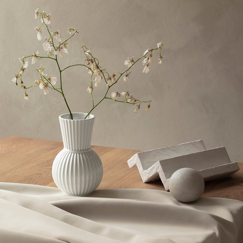 LYNGBY PORCELEAN 花瓶 フラワーベース ホワイト 31cm フラワーベース