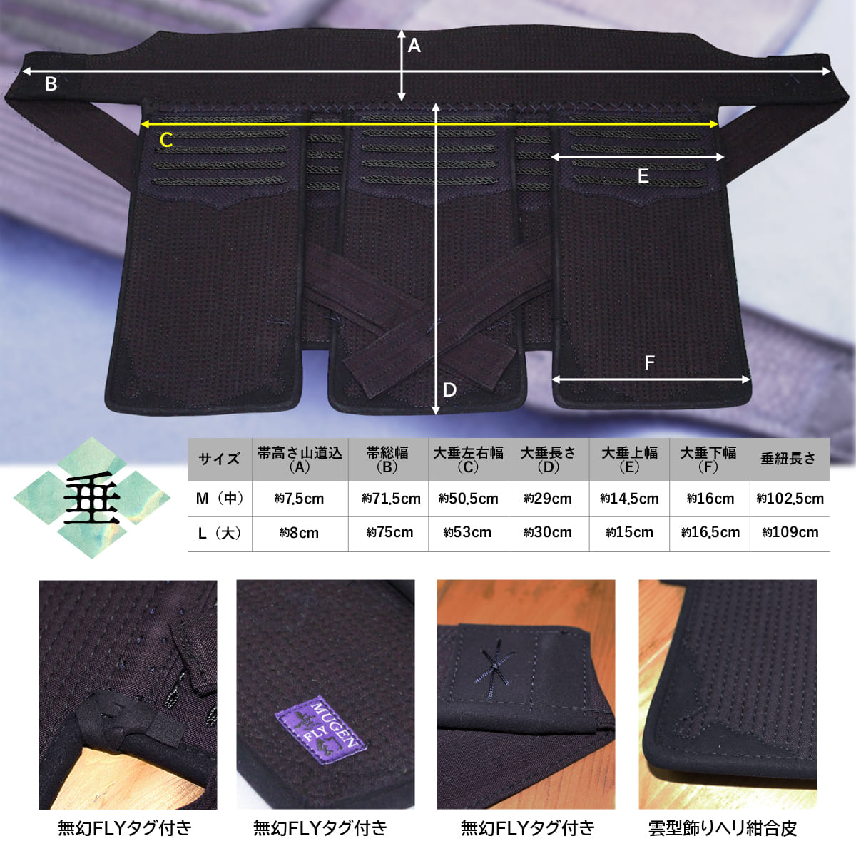 楽天市場】剣道 防具セット 4ミリ ナナメ刺し・ヘリ紺合皮【 無幻FLY