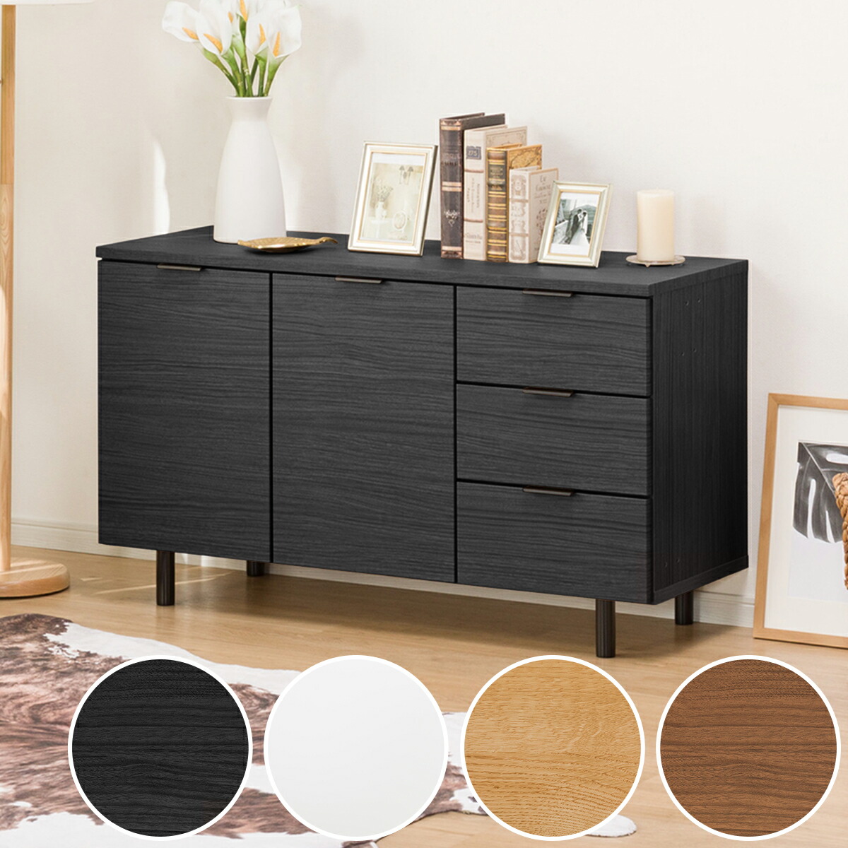 楽天市場】[幅120cm] サイドボード (エトナ120SBR 本体) ニトリ 【配送