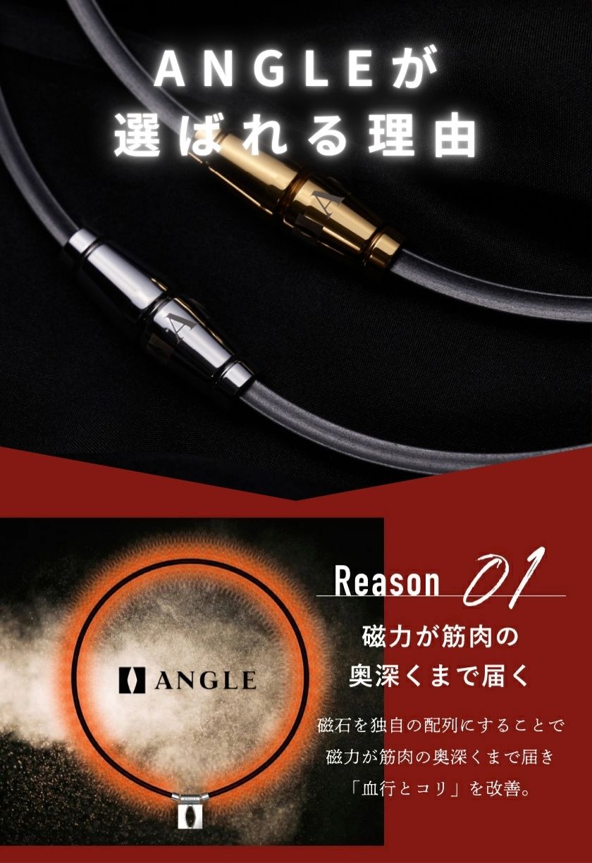 楽天市場】ポイント10倍ANGLE アングル 磁気 ネックレス e.MODEL 02