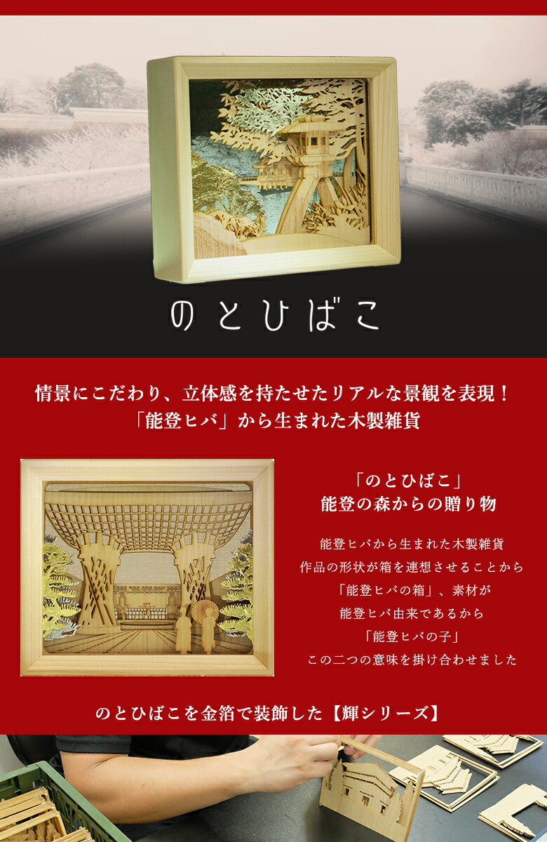 楽天市場】【のとひばこ 輝（箔押し）】金箔で装飾 フレームアート