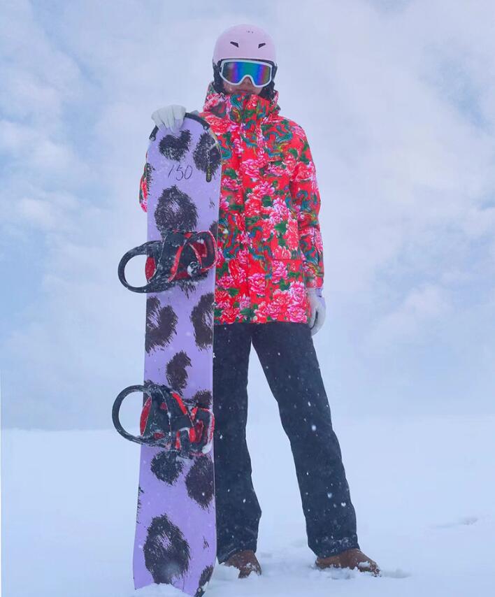 楽天市場】【新作セール】男女兼用 スキーウェア 暖かい 花柄 スノボー
