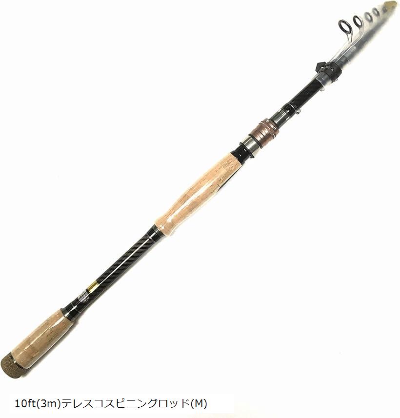 楽天市場】10フィート テレスコスピニングロッド M シーバスロッド