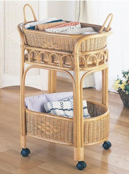楽天市場】ランドリーワゴン ラタン 籐の通販