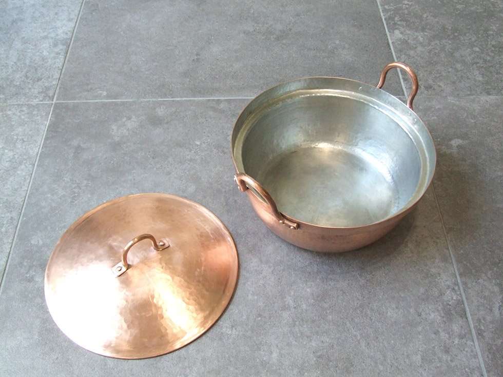 楽天市場】京都 北村一男さんの鎚起銅器 段付鍋8寸浅型 銅鍋 大サイズ