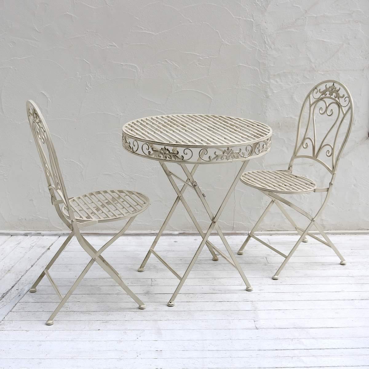 楽天市場】アイアンテーブル＆チェアー2脚セット ガーデンテーブル