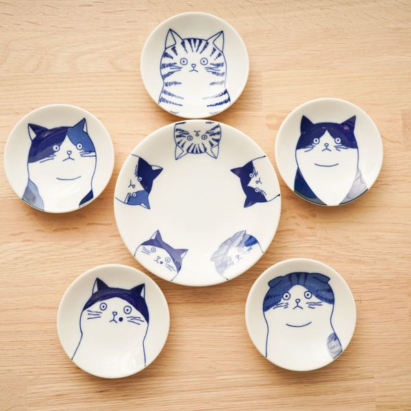 楽天市場】5cats 猫柄 小皿 12cm 1枚 日本製 食器 ハチワレ ノラ ドラ
