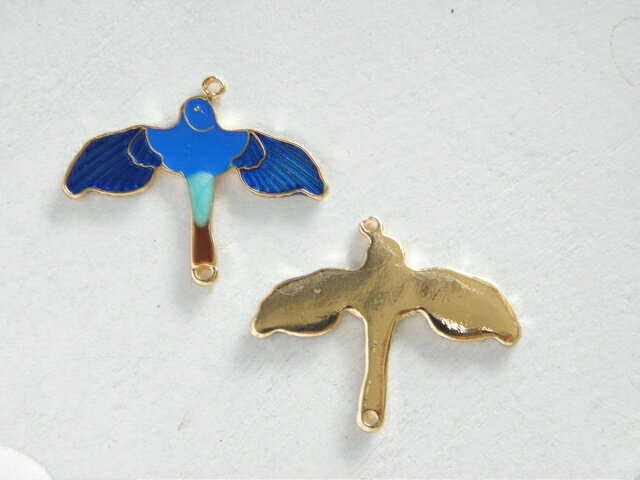 楽天市場】金属コネクター 青い鳥 5個 エポチャーム鳥翼バード小鳥