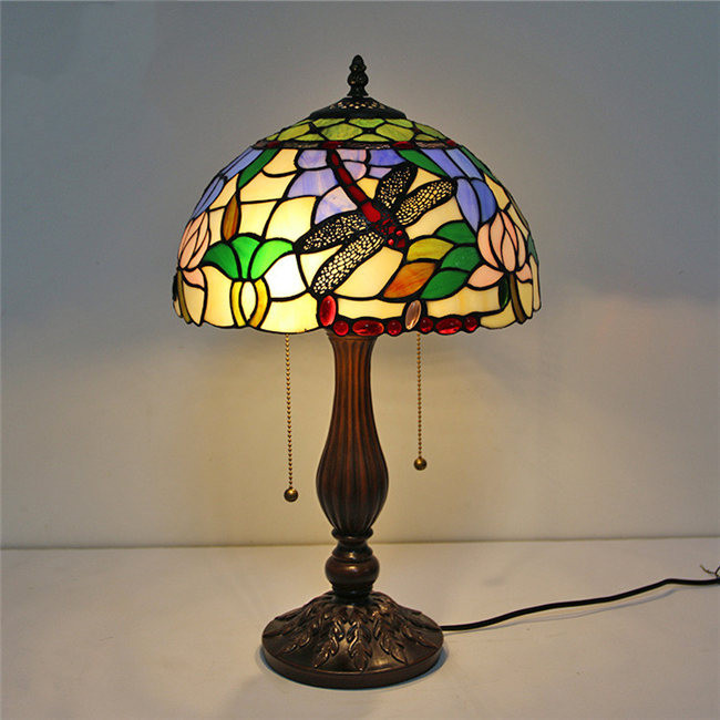 楽天市場】30*50CM トンボ柄 ローズ ステンドグラスランプ スタンド