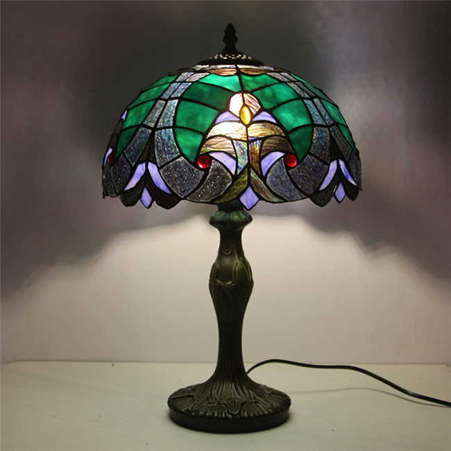 楽天市場】30*45CM グリーンステンドグラスランプ スタンド照明