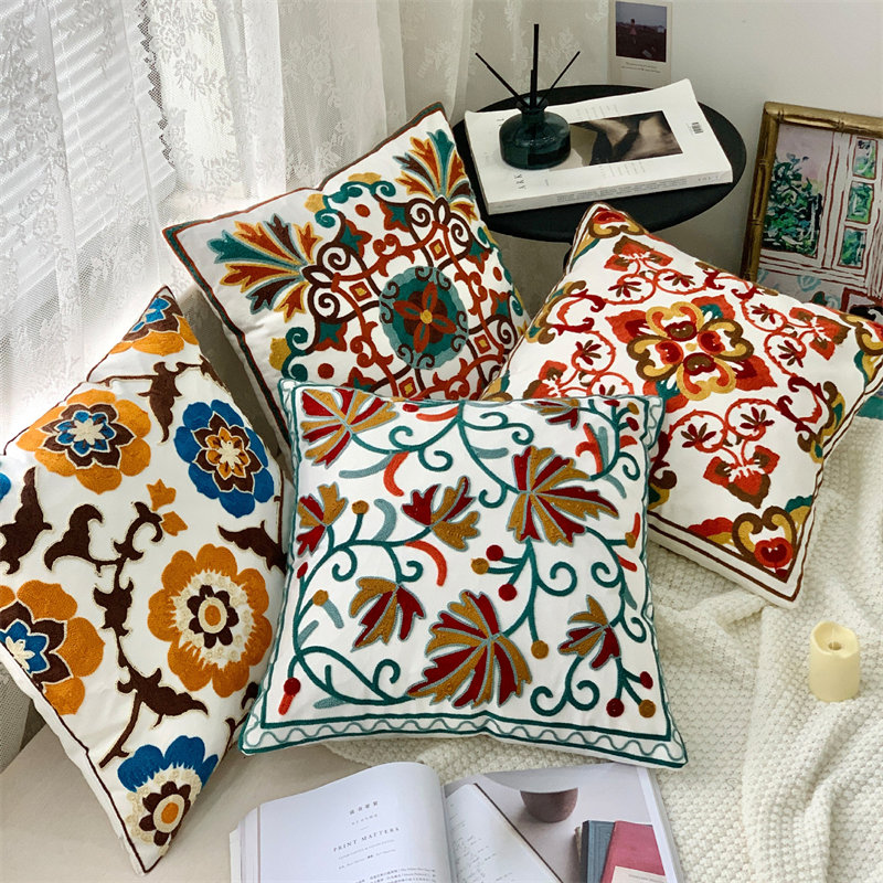 楽天市場】クッションカバー 45×45cm 全36色展開 刺繍クッション 北欧