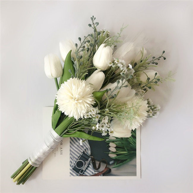 楽天市場】ホワイト チューリップ【ブーケ】ウェディングブーケ/造花
