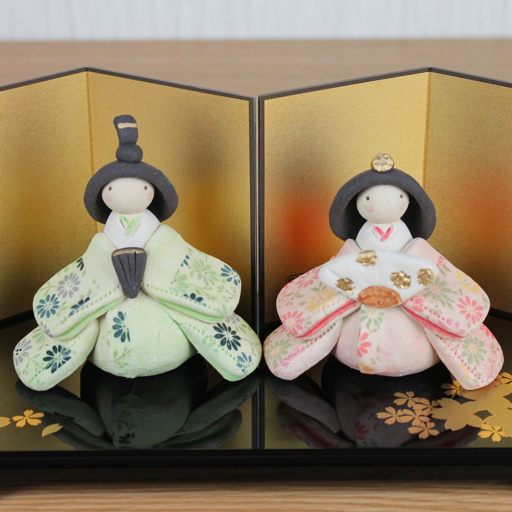 楽天市場】雛人形 陶器 (優花座雛雛飾り 作舎窯HK888-863)桃の節句